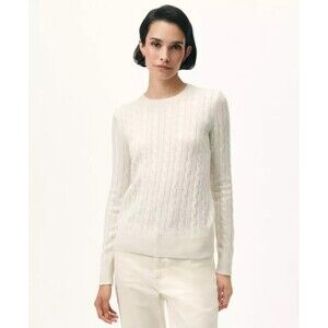 Women's Brooks Brothers Cream Cashmere Crewneck Sweater Retails $498 | Size: S